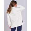 imageANRABESS Womens Quarter Zip Oversized Long Sleeve Ribbed Knit Tunic SweatshirtsWhite