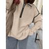 imageANRABESS Womens Quarter Zip Sweaters 2025 Fall Long Sleeve V Neck Collared Business Casual Tops Knit Pullover Sweater ShirtsAlmond