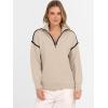 imageANRABESS Womens Quarter Zip Sweaters 2025 Fall Long Sleeve V Neck Collared Business Casual Tops Knit Pullover Sweater ShirtsAlmond