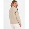 imageANRABESS Womens Quarter Zip Sweaters 2025 Fall Long Sleeve V Neck Collared Business Casual Tops Knit Pullover Sweater ShirtsAlmond