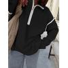 imageANRABESS Womens Quarter Zip Sweaters 2025 Fall Long Sleeve V Neck Collared Business Casual Tops Knit Pullover Sweater ShirtsBlack