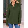 imageANRABESS Womens Quarter Zip Sweatshirts 2025 Fall Long Sleeve Comfy Relaxed Casual Lightweight Pullover Tops with ThumbholeArmy Green