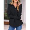 imageANRABESS Womens Quarter Zip Sweatshirts 2025 Fall Long Sleeve Comfy Relaxed Casual Lightweight Pullover Tops with ThumbholeBlack