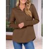 imageANRABESS Womens Quarter Zip Sweatshirts 2025 Fall Long Sleeve Comfy Relaxed Casual Lightweight Pullover Tops with ThumbholeBrown