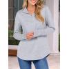 imageANRABESS Womens Quarter Zip Sweatshirts 2025 Fall Long Sleeve Comfy Relaxed Casual Lightweight Pullover Tops with ThumbholeLight Grey