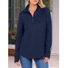 imageANRABESS Womens Quarter Zip Sweatshirts 2025 Fall Long Sleeve Comfy Relaxed Casual Lightweight Pullover Tops with ThumbholeNavy Blue