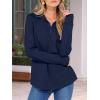 imageANRABESS Womens Quarter Zip Sweatshirts 2025 Fall Long Sleeve Comfy Relaxed Casual Lightweight Pullover Tops with ThumbholeNavy Blue