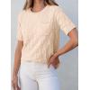 imageANRABESS Womens Short Sleeve Sweater Tops 2025 Spring Summer Business Casual Crewneck Trendy Knit Textured Lightweight ShirtsApricot