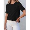imageANRABESS Womens Short Sleeve Sweater Tops 2025 Spring Summer Business Casual Crewneck Trendy Knit Textured Lightweight ShirtsBlack
