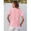 imageANRABESS Womens Short Sleeve Sweater Tops 2025 Spring Summer Business Casual Crewneck Trendy Knit Textured Lightweight ShirtsCoral Pink
