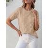 imageANRABESS Womens Short Sleeve Sweater Tops 2025 Spring Summer Business Casual Crewneck Trendy Knit Textured Lightweight ShirtsKhaki