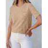 imageANRABESS Womens Short Sleeve Sweater Tops 2025 Spring Summer Business Casual Crewneck Trendy Knit Textured Lightweight ShirtsKhaki