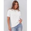 imageANRABESS Womens Short Sleeve Sweater Tops 2025 Spring Summer Business Casual Crewneck Trendy Knit Textured Lightweight ShirtsWhite