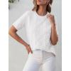 imageANRABESS Womens Short Sleeve Sweater Tops 2025 Spring Summer Business Casual Crewneck Trendy Knit Textured Lightweight ShirtsWhite