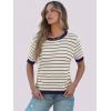 imageANRABESS Womens Short Sleeve Sweaters Summer Knit Tops Crewneck Casual Business Dressy Blouses 2025 Spring Outfits White Navy XLarge