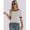 imageANRABESS Womens Short Sleeve Sweaters Summer Knit Tops Crewneck Casual Business Dressy Blouses 2025 Spring Outfits White Navy XLarge