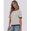 imageANRABESS Womens Short Sleeve Sweaters Summer Knit Tops Crewneck Casual Business Dressy Blouses 2025 Spring Outfits White Navy XLarge