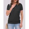 imageANRABESS Womens Short Sleeve Sweaters Tops Polo V Neck Button Cable Knit Pullover Business Shirts 2025 Summer Casual OutfitsBlack