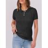imageANRABESS Womens Short Sleeve Sweaters Tops Polo V Neck Button Cable Knit Pullover Business Shirts 2025 Summer Casual OutfitsBlack