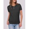 imageANRABESS Womens Short Sleeve Sweaters Tops Polo V Neck Button Cable Knit Pullover Business Shirts 2025 Summer Casual OutfitsBlack