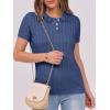 imageANRABESS Womens Short Sleeve Sweaters Tops Polo V Neck Button Cable Knit Pullover Business Shirts 2025 Summer Casual OutfitsBlue