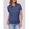 imageANRABESS Womens Short Sleeve Sweaters Tops Polo V Neck Button Cable Knit Pullover Business Shirts 2025 Summer Casual OutfitsBlue