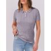 imageANRABESS Womens Short Sleeve Sweaters Tops Polo V Neck Button Cable Knit Pullover Business Shirts 2025 Summer Casual OutfitsLight Purple