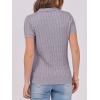 imageANRABESS Womens Short Sleeve Sweaters Tops Polo V Neck Button Cable Knit Pullover Business Shirts 2025 Summer Casual OutfitsLight Purple