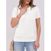 imageANRABESS Womens Short Sleeve Sweaters Tops Polo V Neck Button Cable Knit Pullover Business Shirts 2025 Summer Casual OutfitsWhite