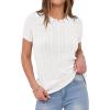 imageANRABESS Womens Short Sleeve Sweaters Tops Polo V Neck Button Cable Knit Pullover Business Shirts 2025 Summer Casual OutfitsWhite