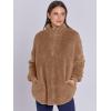 imageANRABESS Womens Sweatshirt Sherpa Fuzzy Fleece Zip Up Hoodies Cozy Pullover Soft Sweaters Tops 2025 Fall Trendy ClothesBrown