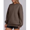 imageANRABESS Womens Sweatshirts Oversized Fleece Crew Neck Pullover Hoodies Casual Comfy 2025 Fall Fashion Basic SweatshirtBrown