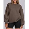 imageANRABESS Womens Sweatshirts Oversized Fleece Crew Neck Pullover Hoodies Casual Comfy 2025 Fall Fashion Basic SweatshirtBrown