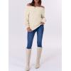 imageANRABESS Womens Turtleneck Off The Shoulder Fuzzy Knitted Long Sleeve Warm Casual Versatile Sweater 2025 FallBeige