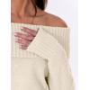 imageANRABESS Womens Turtleneck Off The Shoulder Fuzzy Knitted Long Sleeve Warm Casual Versatile Sweater 2025 FallBeige