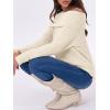 imageANRABESS Womens Turtleneck Off The Shoulder Fuzzy Knitted Long Sleeve Warm Casual Versatile Sweater 2025 FallBeige