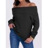 imageANRABESS Womens Turtleneck Off The Shoulder Fuzzy Knitted Long Sleeve Warm Casual Versatile Sweater 2025 FallBlack