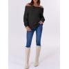 imageANRABESS Womens Turtleneck Off The Shoulder Fuzzy Knitted Long Sleeve Warm Casual Versatile Sweater 2025 FallBlack