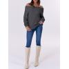imageANRABESS Womens Turtleneck Off The Shoulder Fuzzy Knitted Long Sleeve Warm Casual Versatile Sweater 2025 FallDeep Gray