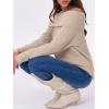 imageANRABESS Womens Turtleneck Off The Shoulder Fuzzy Knitted Long Sleeve Warm Casual Versatile Sweater 2025 FallLight Khaki