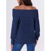 imageANRABESS Womens Turtleneck Off The Shoulder Fuzzy Knitted Long Sleeve Warm Casual Versatile Sweater 2025 FallNavy Blue