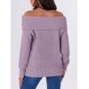imageANRABESS Womens Turtleneck Off The Shoulder Fuzzy Knitted Long Sleeve Warm Casual Versatile Sweater 2025 FallPurple