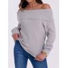 imageANRABESS Womens Turtleneck Off The Shoulder Fuzzy Knitted Long Sleeve Warm Casual Versatile Sweater 2025 FallSilver Grey