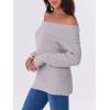 imageANRABESS Womens Turtleneck Off The Shoulder Fuzzy Knitted Long Sleeve Warm Casual Versatile Sweater 2025 FallSilver Grey