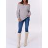 imageANRABESS Womens Turtleneck Off The Shoulder Fuzzy Knitted Long Sleeve Warm Casual Versatile Sweater 2025 FallSilver Grey