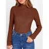 imageANRABESS Womens Turtleneck Sweaters 2025 Fall Long Sleeve Lightweight Ribbed Knit Fitted Pullover Sweater Tops Winter OutfitsAuburn