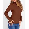 imageANRABESS Womens Turtleneck Sweaters 2025 Fall Long Sleeve Lightweight Ribbed Knit Fitted Pullover Sweater Tops Winter OutfitsAuburn