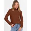 imageANRABESS Womens Turtleneck Sweaters 2025 Fall Long Sleeve Lightweight Ribbed Knit Fitted Pullover Sweater Tops Winter OutfitsAuburn