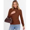 imageANRABESS Womens Turtleneck Sweaters 2025 Fall Long Sleeve Lightweight Ribbed Knit Fitted Pullover Sweater Tops Winter OutfitsAuburn