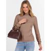 imageANRABESS Womens Turtleneck Sweaters 2025 Fall Long Sleeve Lightweight Ribbed Knit Fitted Pullover Sweater Tops Winter OutfitsPeachy Khaki